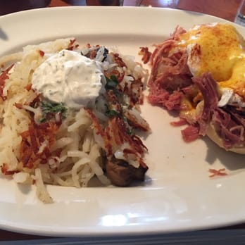 Blue's Egg + Bakery - Regular eggs Benedict with mushroom stuffed hash browns. AMAZING. - Breakfast & Brunch Near Me - Milwaukee, Wisconsin