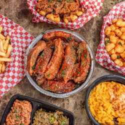 Styx And Stones BBQ - Ribs, Mac and Cheese, Green beans, Fries