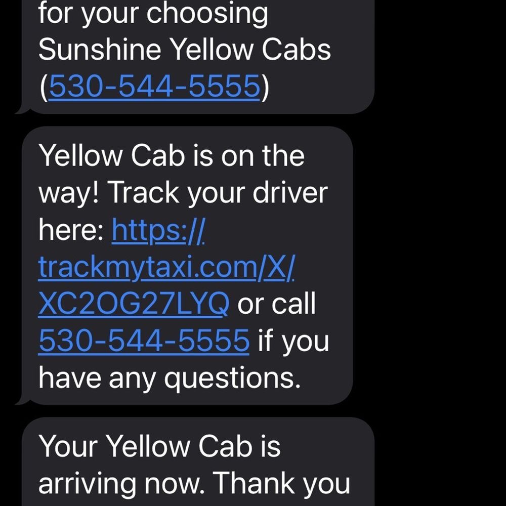 Sierra Yellow Cab - Text messages - Taxis Near Me - South Lake Tahoe, California Sierra Yellow Cab - Text messages - Taxis Near Me - South Lake Tahoe, California