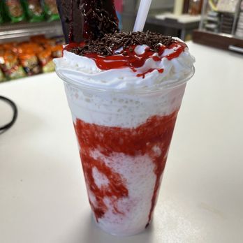 Flor De Michoacan - a milkshake with chocolate and strawberries - Desserts Near Me - Chandler, Arizona