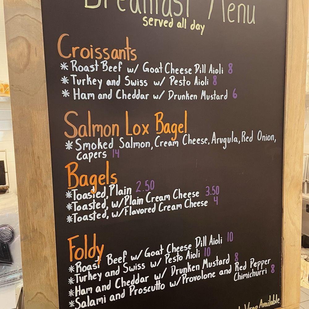 Breakfast menu Breakfast menu