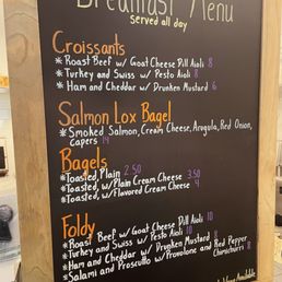 Breakfast menu