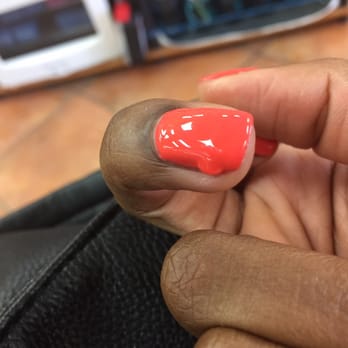 Nails 4 U & Spa - Came home from a gel manicure to this.  Nails weren't dried!!! Not even a day old!!! Horrible!!! - Nail Salons Near Me - Norcross, Georgia