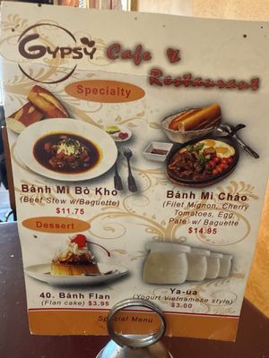 Menu photo 6 Gypsy Cafe Westminster, CA