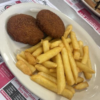 Athens Family Restaurant - Crab cakes and French fries -- not pictured is side salad with red wine vinaigrette - Breakfast & Brunch Near Me - Beaver Falls, Pennsylvania Athens Family Restaurant - Crab cakes and French fries -- not pictured is side salad with red wine vinaigrette - Breakfast & Brunch Near Me - Beaver Falls, Pennsylvania