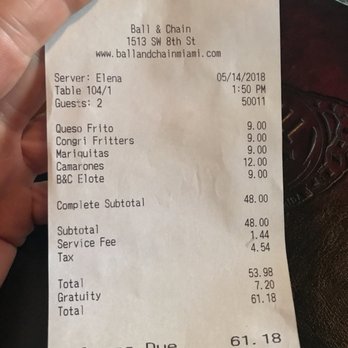Ball & Chain - They add a service charge and the tip. That's because their service stinks. - Music Venues Near Me - Miami, Florida Ball & Chain - They add a service charge and the tip. That's because their service stinks. - Music Venues Near Me - Miami, Florida