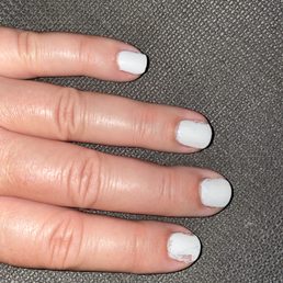 My nails already looked crappy walking out of the salon. Then because the polish was so thick it's much like 30 minutes later. My nails already looked crappy walking out of the salon. Then because the polish was so thick it's much like 30 minutes later.