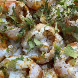 a plate of food with shrimp a plate of food with shrimp