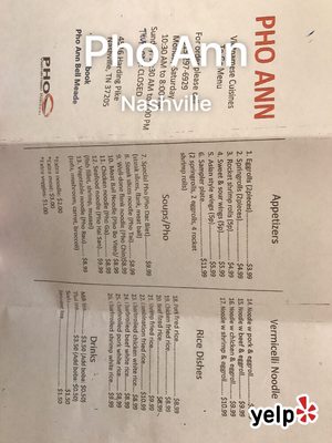 Menu photo 8 Pho Ann Nashville, TN Menu photo 8 Pho Ann Nashville, TN
