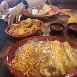 Build your own combination. Chile Relleno, tamale and a chicken chimichanga beans and rice and green Chile. Free chips and salsa. Build your own combination. Chile Relleno, tamale and a chicken chimichanga beans and rice and green Chile. Free chips and salsa.