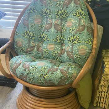 ASAP Upholstery & Interiors - Egg chair with fun pelican print to match room decor - Furniture Reupholstery Near Me - Marietta, Georgia