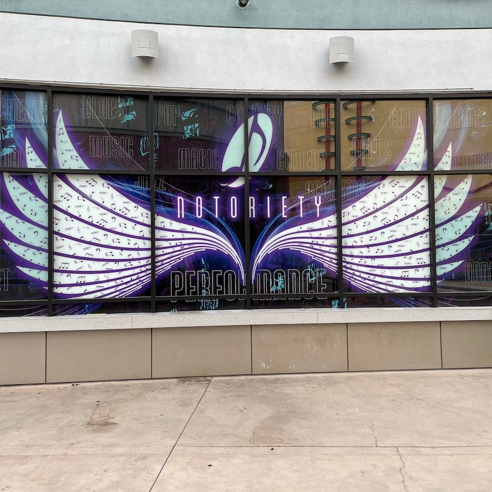 Notoriety - Art on the glass near the entrance. - Venues & Event Spaces Near Me - Las Vegas, Nevada Notoriety - Art on the glass near the entrance. - Venues & Event Spaces Near Me - Las Vegas, Nevada