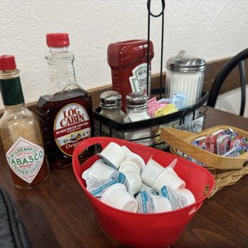 Southern Charm Cafe - Condiments on table - Breakfast & Brunch Near Me - Cape Canaveral, Florida