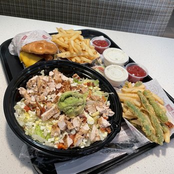 Habit Burger & Grill - Santa Barbara Cobb Salad, Tempura Green Beans and Fries - Burgers Near Me - Diamond Bar, California