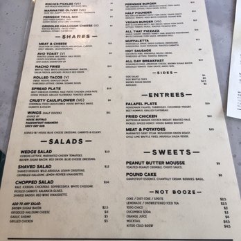 Fernside - Menu. - Cocktail Bars Near Me - San Diego, California