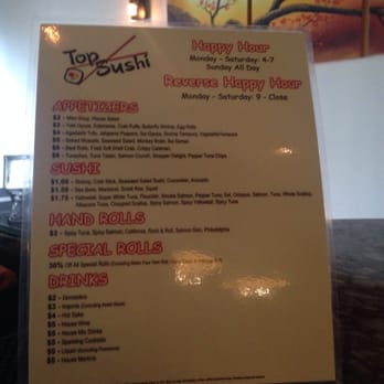 Top Sushi - Happy Hour / Reserve Happy Hour / Happy Hour all day Sunday except Holiday's & guess what Father's Day is considered a holiday!! - Sushi Bars Near Me - Houston, Texas Top Sushi - Happy Hour / Reserve Happy Hour / Happy Hour all day Sunday except Holiday's & guess what Father's Day is considered a holiday!! - Sushi Bars Near Me - Houston, Texas