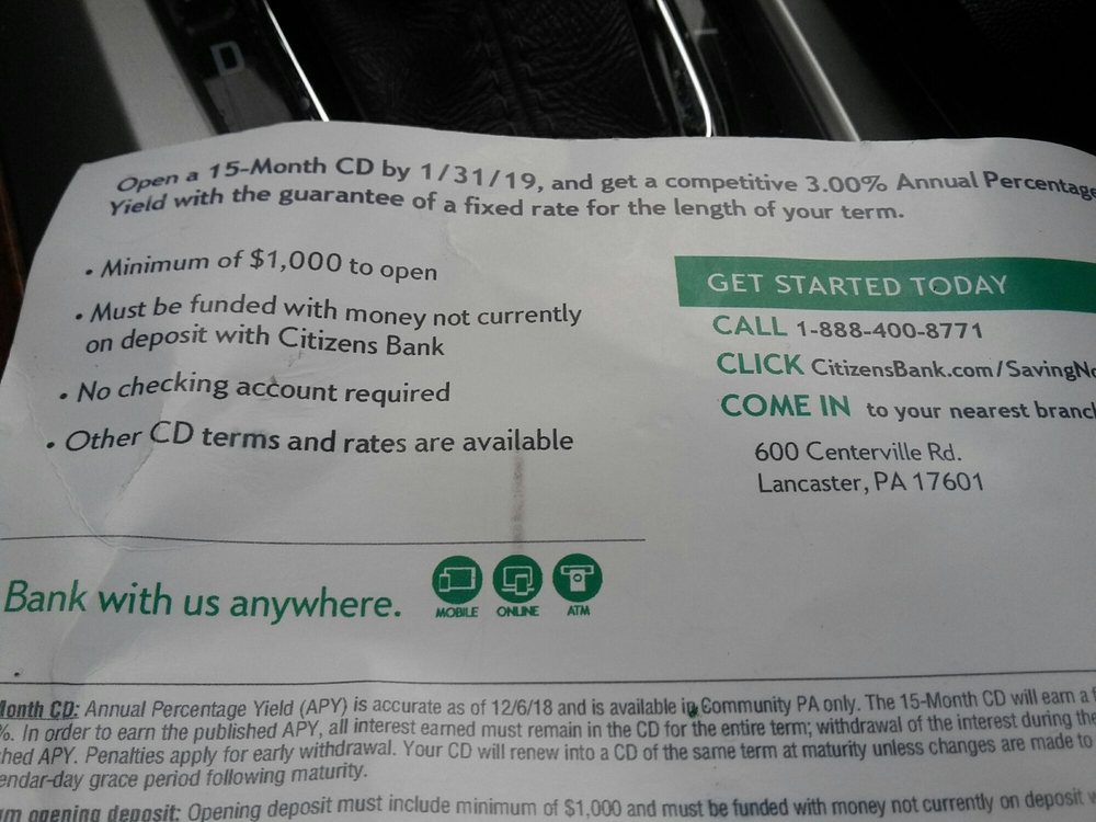 CITIZENS BANK Updated May 2024 600 Centerville Rd, Landisville