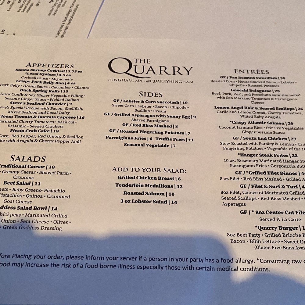 The Quarry Restaurant - Italian Near Me - Hingham, Massachusetts