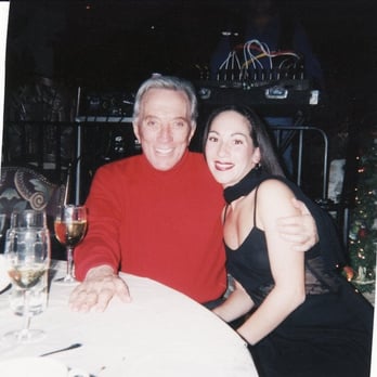 Andy Williams Moon River Theatre - Melissa Adylia Gutierrez with Andy Williams at our 1999 Christmas Party - Performing Arts Near Me - Branson, Missouri