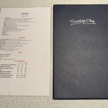Sunshine Diner - Drinks and front of menu~ (June 2025) - Diners Near Me - Vancouver, British Columbia Sunshine Diner - Drinks and front of menu~ (June 2025) - Diners Near Me - Vancouver, British Columbia