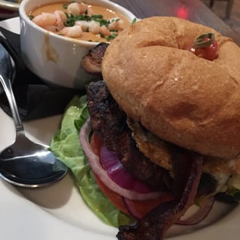 Wence's - Junior's Burger with lobster shrimp bisque - New American Near Me - Pleasant Hill, California