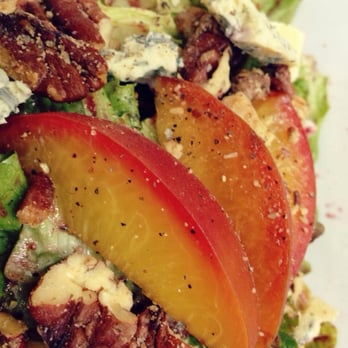 The Square - Local peach, local pecans, local bleu cheese, local blueberry dressing on this seasonal salad! - Southern Near Me - Moultrie, Georgia The Square - Local peach, local pecans, local bleu cheese, local blueberry dressing on this seasonal salad! - Southern Near Me - Moultrie, Georgia