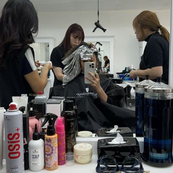 All That Hair - Sunni & her assistants at work. - Hair Salons Near Me - Irvine, California All That Hair - Sunni & her assistants at work. - Hair Salons Near Me - Irvine, California