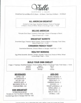 Menu photo 1 Valle Eatery & Bar Lompoc, CA Menu photo 1 Valle Eatery & Bar Lompoc, CA