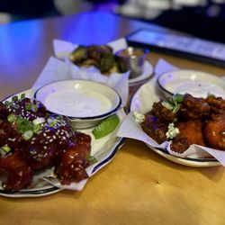 Black Tap Craft Burgers & Beer- Dallas - Dallas Wing Week! Trying both Me iCan and Korean BBQ wings (with a side of Brussels)