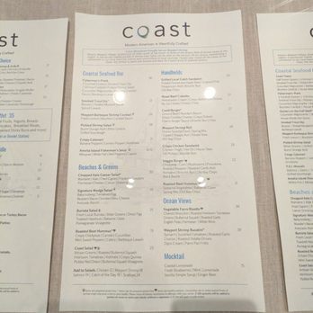 Coast - Menu-2 - New American Near Me - Amelia Island, Florida