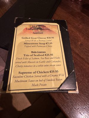 Menu photo 4 Cronins Restaurant Killarney, KY