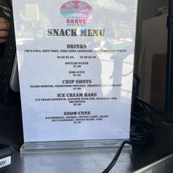 Grove Mini Golf - Snack menu