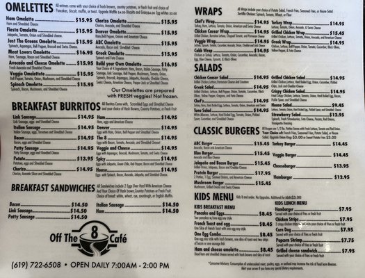 Menu photo 6 Off The 8 Cafe Alpine, CA Menu photo 6 Off The 8 Cafe Alpine, CA