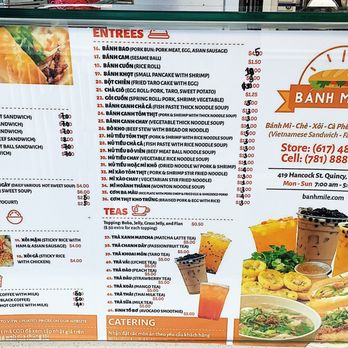 Bánh Mì Lê - menu 6/22 - Vietnamese Near Me - Quincy, Massachusetts