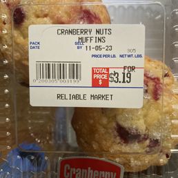cranberry muffins in plastic container
