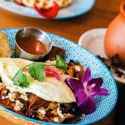 Mena's Tex-Mex Grill - Red chilaquiles