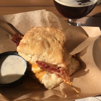 The Biscuit Bar - BEC biscuit is with sausage gravy. Also, nitro cold brew coffee. - Breakfast & Brunch Near Me - Plano, Texas