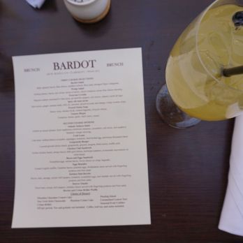 Bardot - Menu & white sangria semi sweet, really good. - New American Near Me - Claremont, California