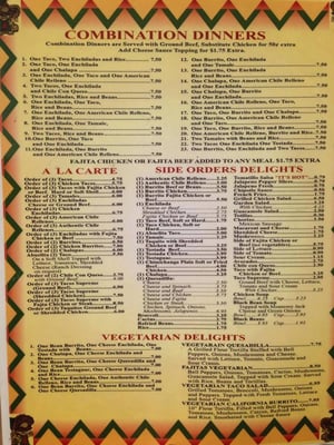 Menu photo 6 3 Amigos Barboursville, WV Menu photo 6 3 Amigos Barboursville, WV