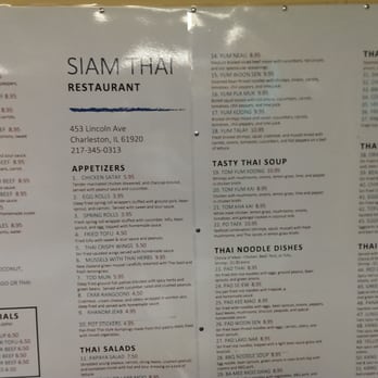 Siam Thai Restaurant - Menu - Thai Near Me - Charleston, Illinois Siam Thai Restaurant - Menu - Thai Near Me - Charleston, Illinois