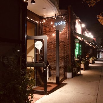 Spoke Wine Bar - outside at night - New American Near Me - Somerville, Massachusetts Spoke Wine Bar - outside at night - New American Near Me - Somerville, Massachusetts