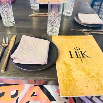 Gordon Ramsay Hell's Kitchen - Menu & Napkin with HK logo - Steakhouses Near Me - Stateline, Nevada Gordon Ramsay Hell's Kitchen - Menu & Napkin with HK logo - Steakhouses Near Me - Stateline, Nevada