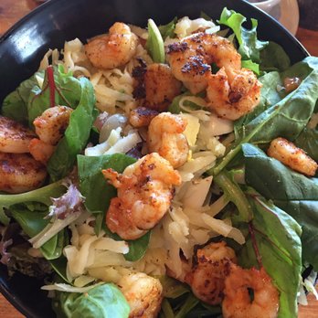 Two Chicks Cafe - Salad with Cajun shrimp was fresh and tasty - Breakfast & Brunch Near Me - New Orleans, Louisiana Two Chicks Cafe - Salad with Cajun shrimp was fresh and tasty - Breakfast & Brunch Near Me - New Orleans, Louisiana