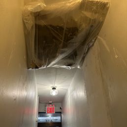 Tarp over sewage leak