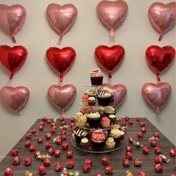Twisted Sisters Cupcakes  - a tower of heart shaped balloons - Cupcakes Near Me - Virginia Beach, Virginia