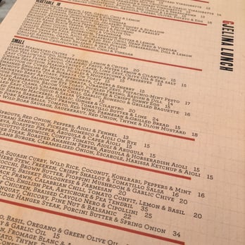 Gjelina - Menu 4.28.2016 - New American Near Me - Venice, California