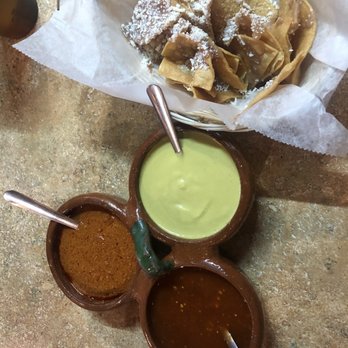 Taqueria Atexcac - Salsas- hit, hotter and hottest - chips with beans and cheese that comes free to the table - Mexican Near Me - Newark, Delaware Taqueria Atexcac - Salsas- hit, hotter and hottest - chips with beans and cheese that comes free to the table - Mexican Near Me - Newark, Delaware