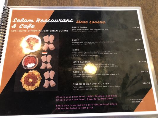 Menu photo 6 Selam Restaurant and Cafe San Jose, CA