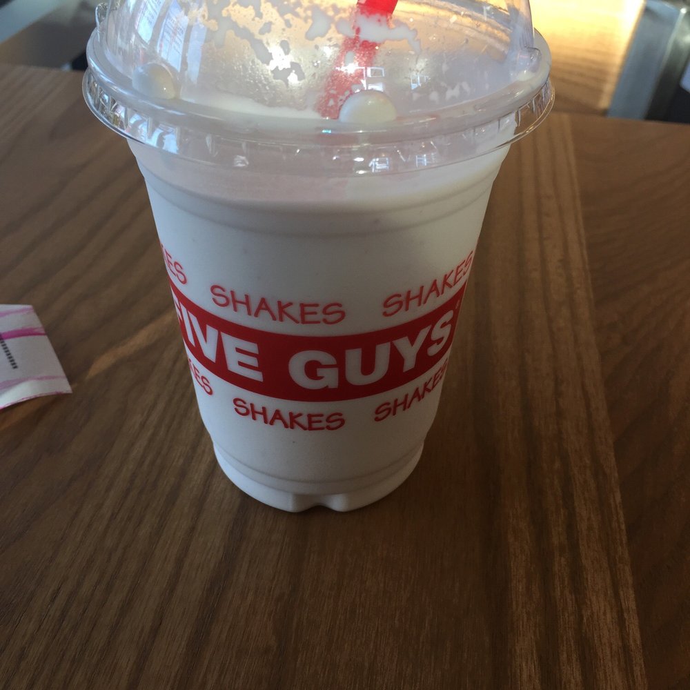 Five Guys - Milk shake with Oreo creme and strawberry - Hot Dogs Near Me - East Brunswick, New Jersey Five Guys - Milk shake with Oreo creme and strawberry - Hot Dogs Near Me - East Brunswick, New Jersey