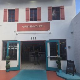 Exterior outside entrance of Greyewolfe - Palm Springs, California Exterior outside entrance of Greyewolfe - Palm Springs, California